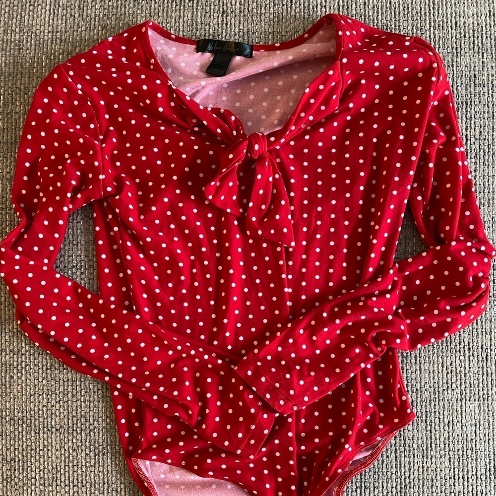 *4 for $25* Urban Heritage Red Polka Dot Bodysuit